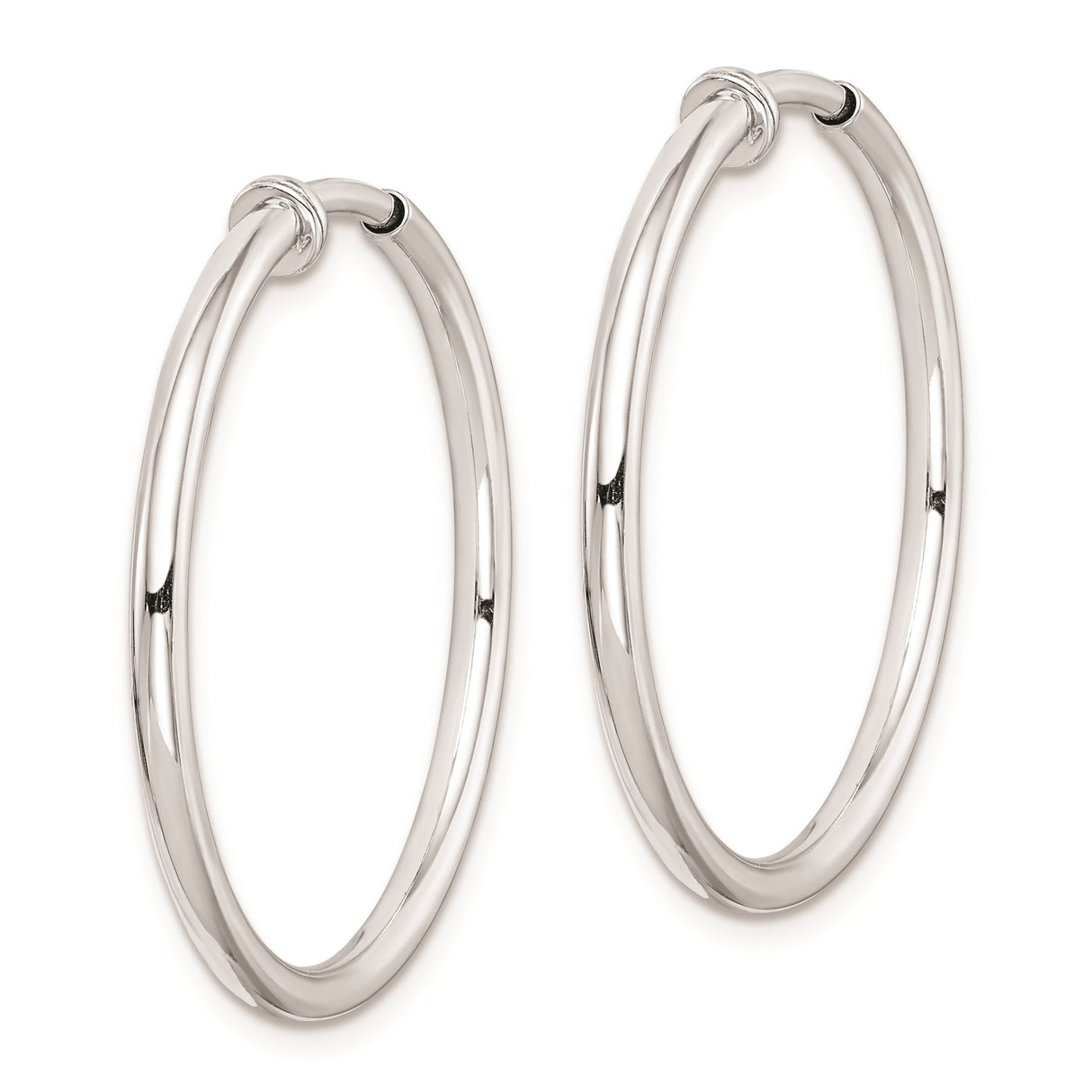 Sterling Silver Minimalist Hoop Earrings Clip On 2mm Thin
