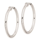 Sterling Silver Minimalist Hoop Earrings Clip On 2mm Thin