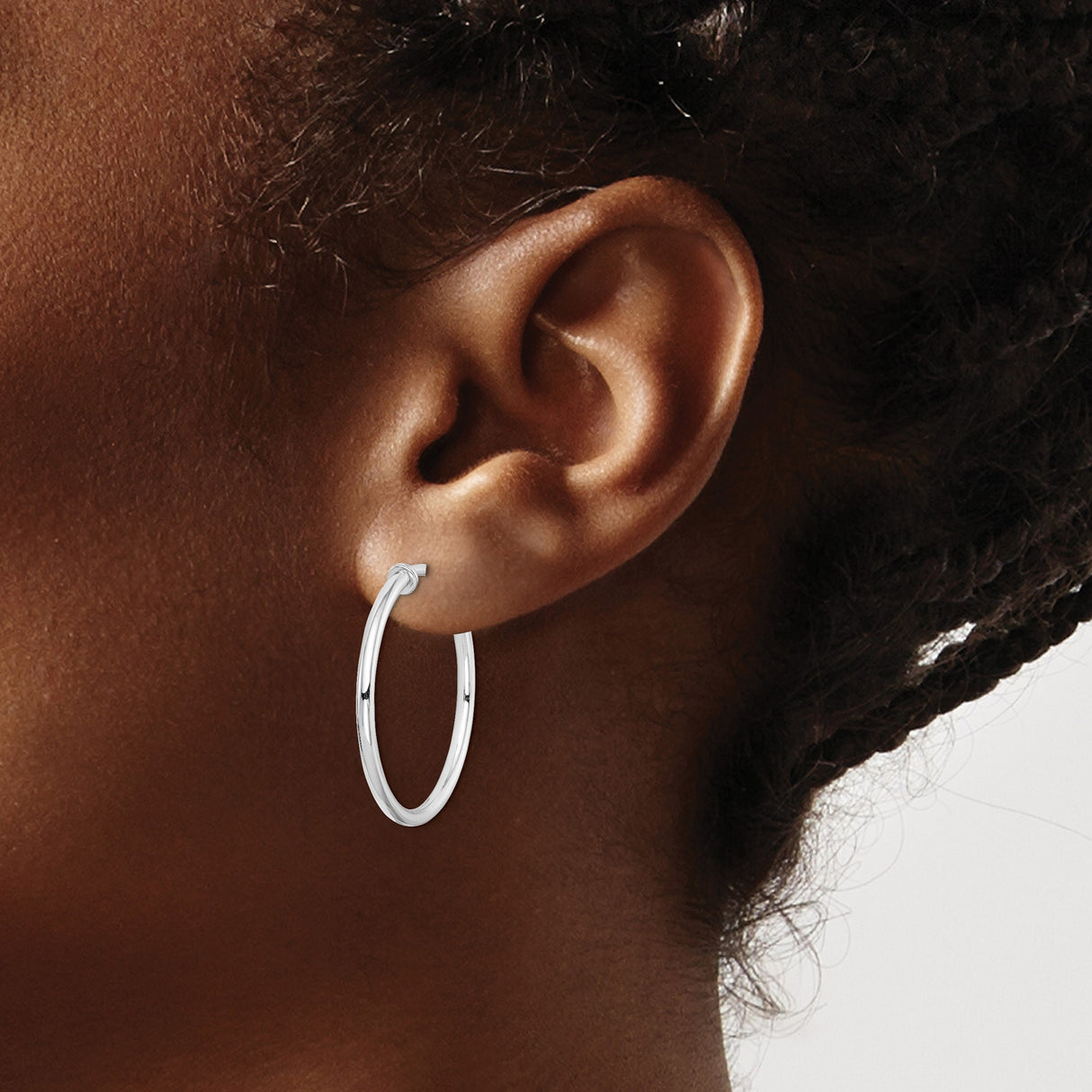 Sterling Silver Minimalist Hoop Earrings Clip On 2mm Thin
