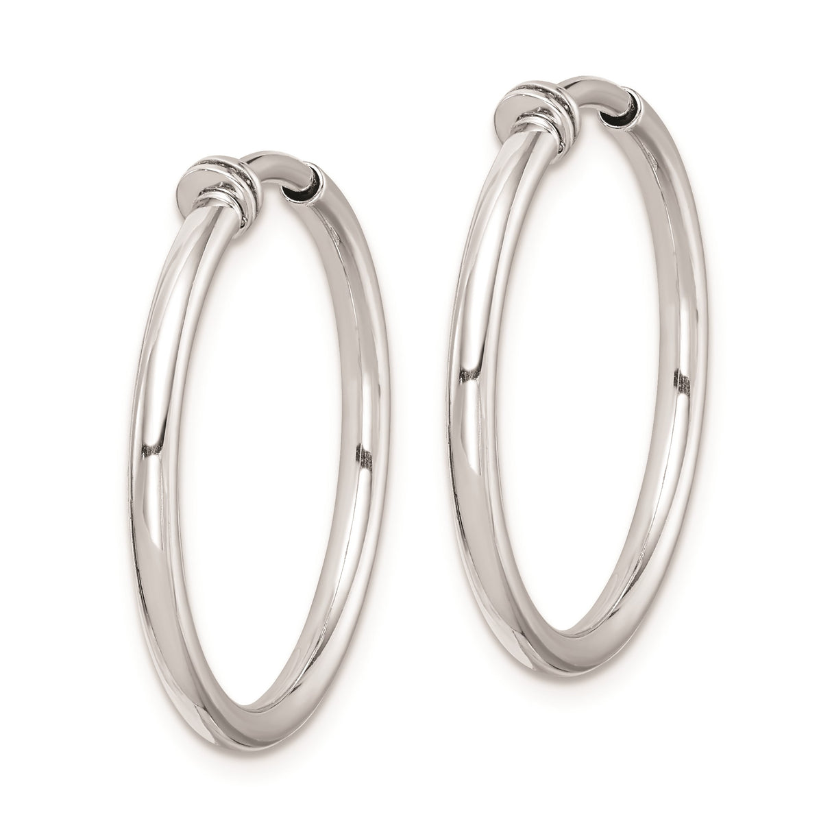 Sterling Silver Minimalist Hoop Earrings With Secure Latch