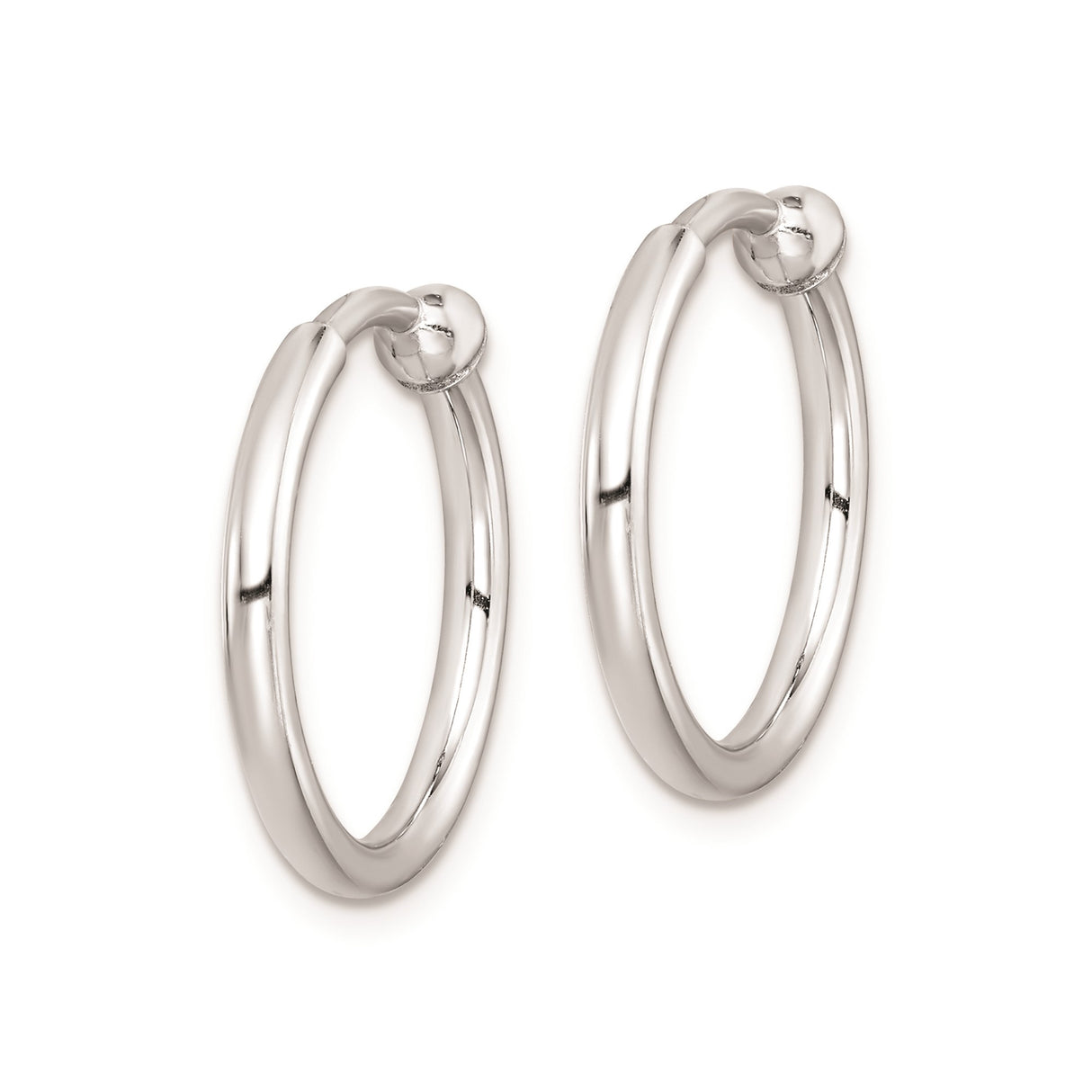 Sterling Silver Hoop Earrings, Polished Minimalist Round Design with Latch Back for Men and Women