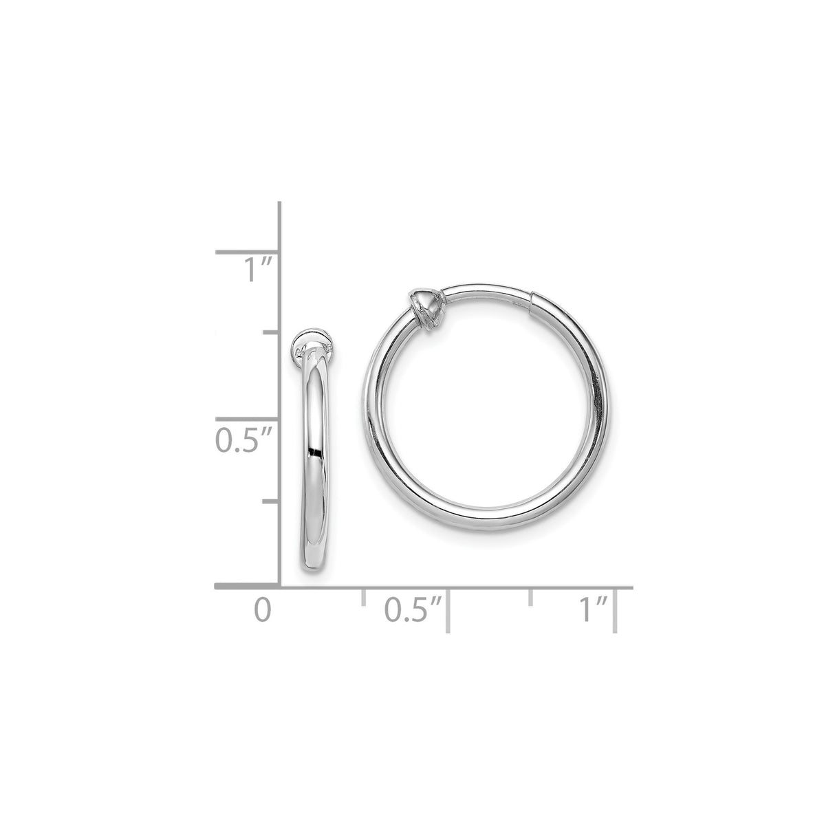 Sterling Silver Hoop Earrings, Polished Minimalist Round Design with Latch Back for Men and Women