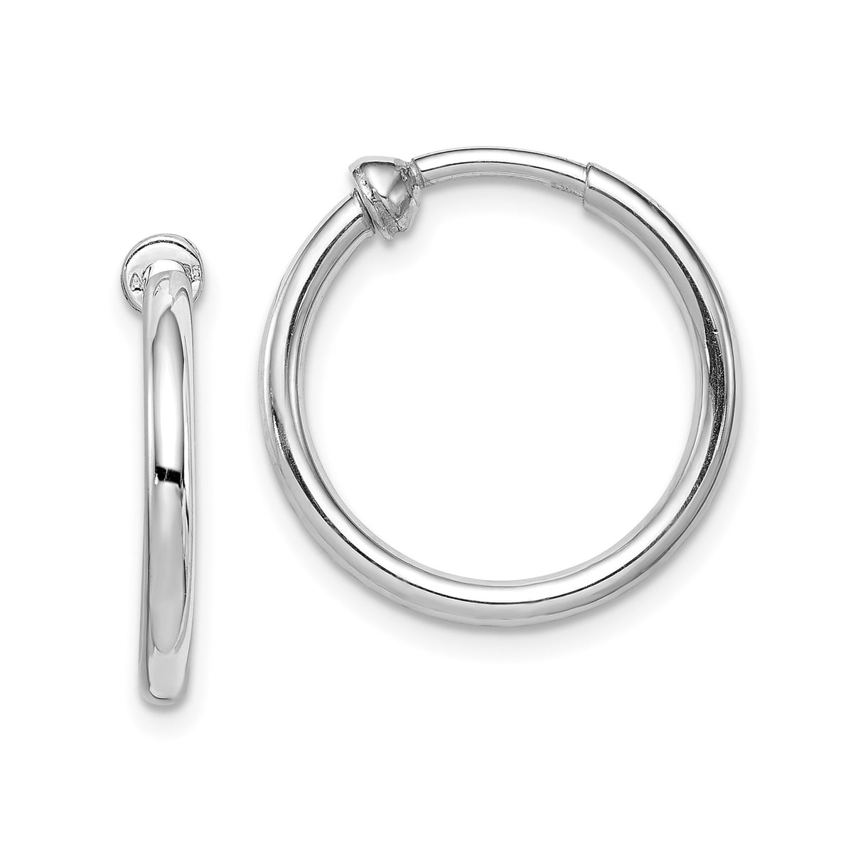 Sterling Silver Hoop Earrings, Polished Minimalist Round Design with Latch Back for Men and Women