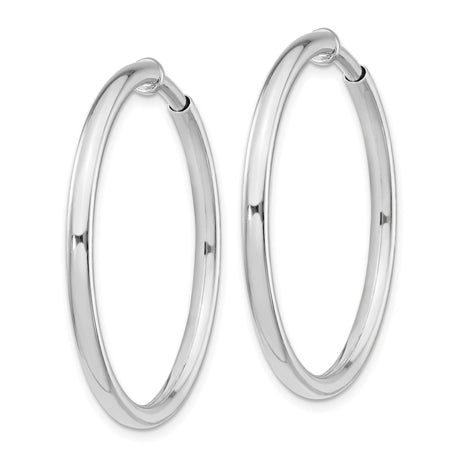 Sterling Silver Non Pierced Clip On Hoop Earrings Polished