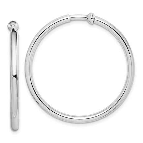 Sterling Silver Hoop Earrings for Women, Non Pierced Clip On Round Hoops with Polished Finish, Lightweight Classic Design for Daily Wear, Formal Events, Modern Silver Jewelry, Timeless Elegance