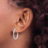 Sterling Silver Clip On Hoop Earrings Unisex Polished Round