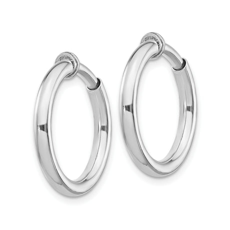 Sterling Silver Hoop Earrings Clip On Non Pierced Round