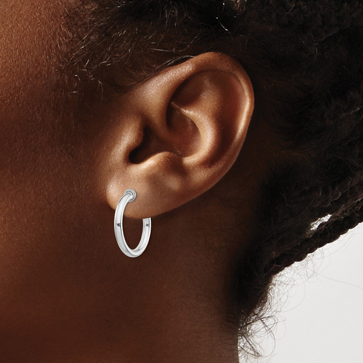 Sterling Silver Hoop Earrings Clip On Non Pierced Round
