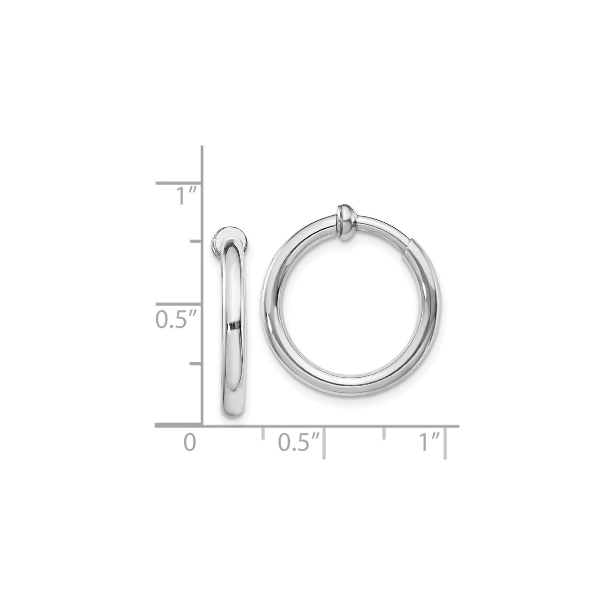 Sterling Silver Hoop Earrings Clip On Non Pierced Round