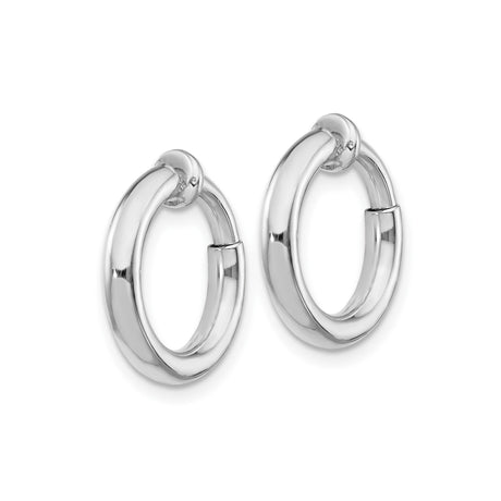 Sterling Silver Clip On Minimalist Round Hoop Earrings