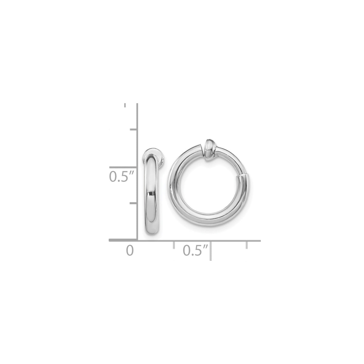 Sterling Silver Clip On Minimalist Round Hoop Earrings