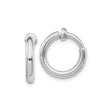 Sterling Silver Hoop Earrings Clip On Non Pierced Endless Round Hoops Lightweight Polished Silver Fashion Jewelry Minimalist Unisex Earrings for Everyday Casual or Formal Wear Modern Classic Design