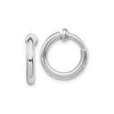 Sterling Silver Hoop Earrings Clip On Non Pierced Endless Round Hoops Lightweight Polished Silver Fashion Jewelry Minimalist Unisex Earrings for Everyday Casual or Formal Wear Modern Classic Design