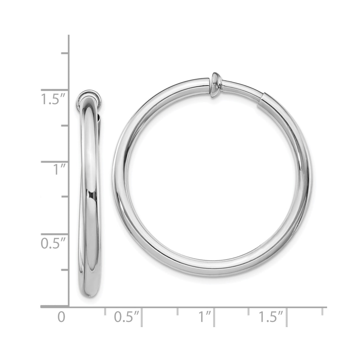 Sterling Silver Lightweight Hoop Earrings Classic Round