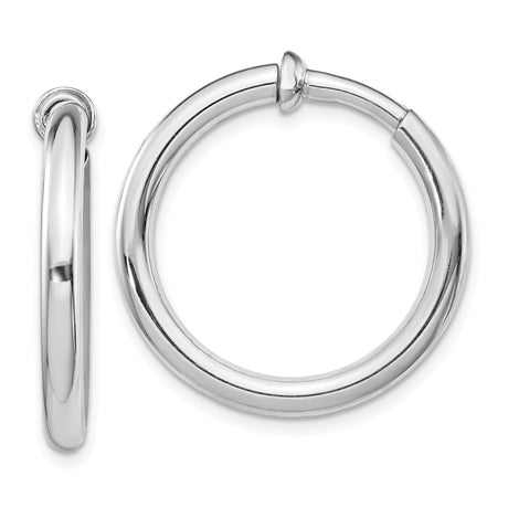 Sterling Silver Hoop Earrings for Women and Unisex Wear, Classic Round Hoops with Polished Finish, Minimalist Silver Jewelry for Everyday or Formal Looks, Lightweight Medium Size Metal Earrings