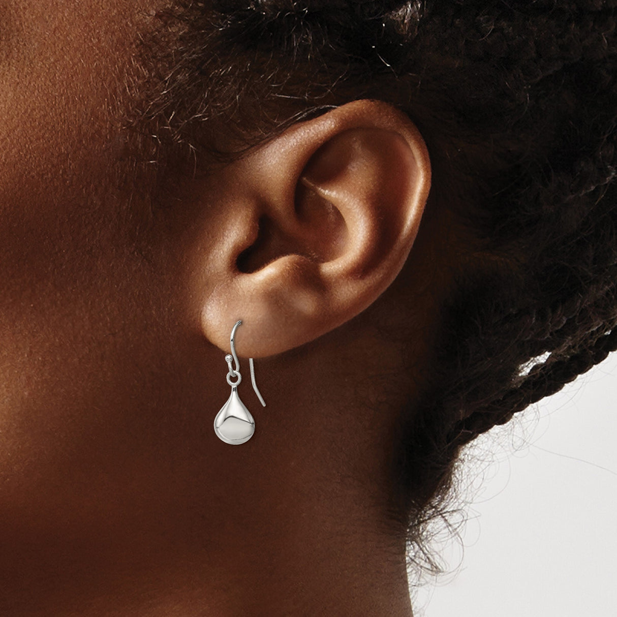 Sterling Silver Teardrop Dangle Earrings, Polished Minimalist Long Drop Design for Women