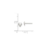 Sterling Silver Heart Stud Earrings with Cubic Zirconia, Minimalist Romantic Design for Women