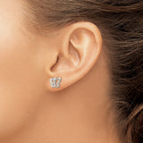 Sterling Silver Butterfly Stud Earrings with Openwork Design, Lightweight and Minimalist Style