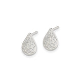 Sterling Silver Teardrop Stud Earrings Tree of Life