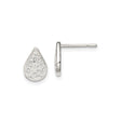 Sterling Silver Teardrop Stud Earrings for Women with Openwork Tree of Life Design, Lightweight Nature Inspired Symbolic Jewelry, Spiritual Tree Studs for Mindfulness, Elegant Everyday Silver Studs