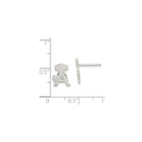 Sterling Silver Dog Shaped Stud Earrings with Cubic Zirconia, Puppy Silhouette Design