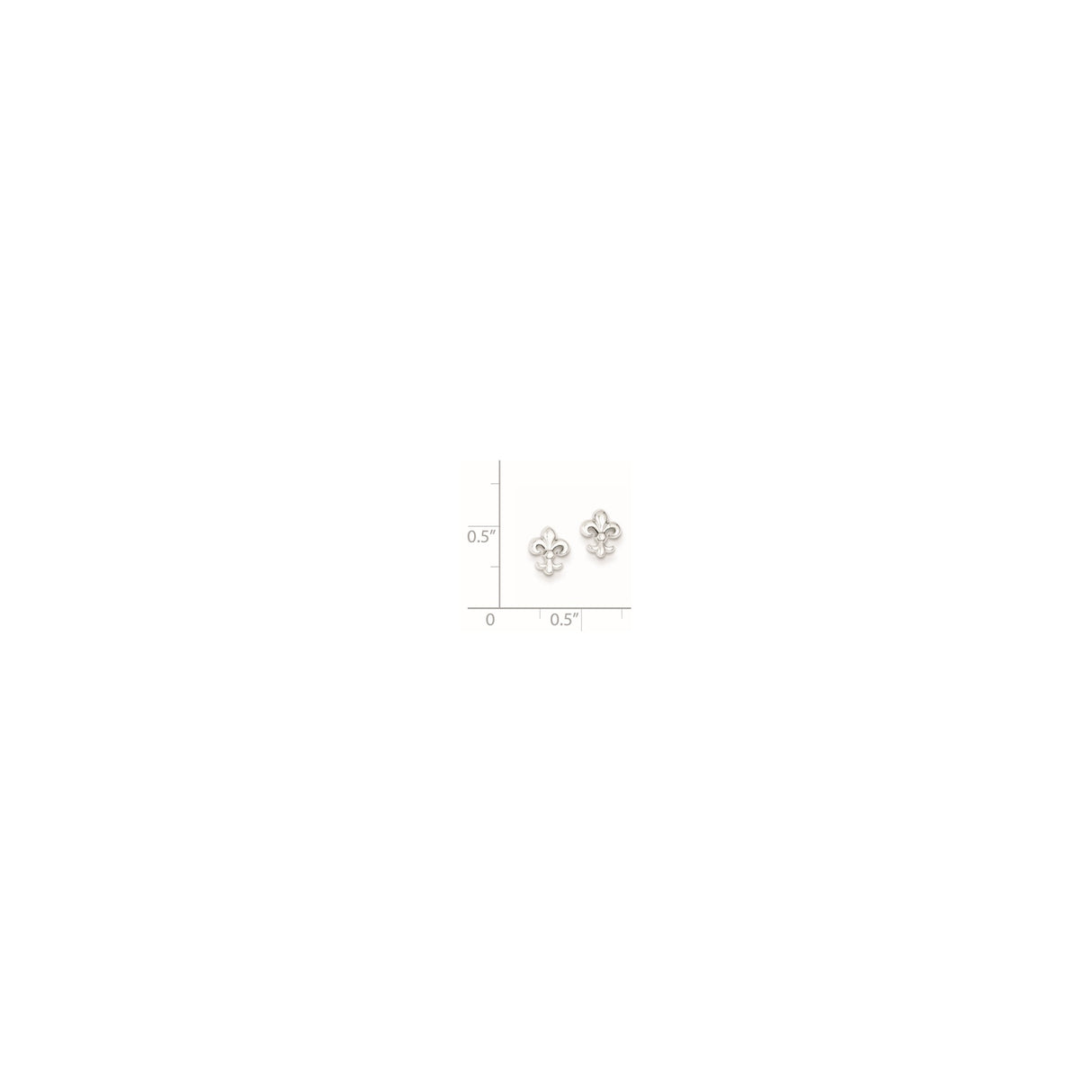Sterling Silver Fleur de Lis Stud Earrings, Classic French Symbol Design for Women