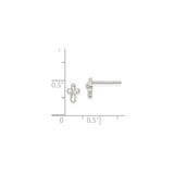 Sterling Silver Cross Pendant with Cubic Zirconia Center, Modern Minimalist Design for Men and Women