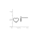 Sterling Silver Heart Shaped Stud Earrings with Open Design, Minimalist Romantic Style