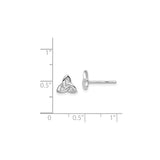 Sterling Silver Celtic Trinity Knot Stud Earrings, Irish Religious Design