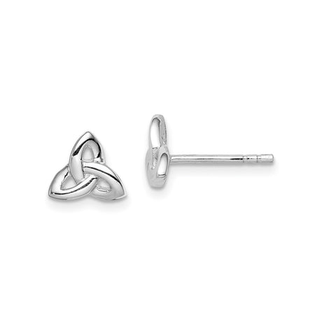 Sterling Silver Celtic Trinity Knot Stud Earrings, Irish Religious Design