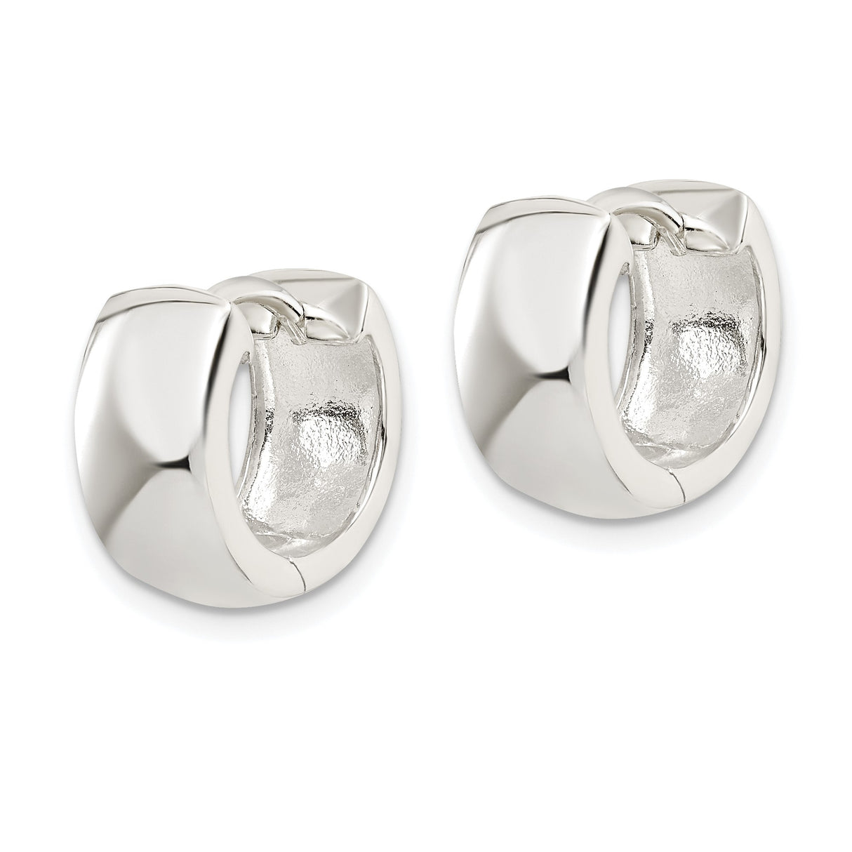 Sterling Silver Hoop Earrings, Classic Huggie Style with Smooth Polished Finish, Unisex Design