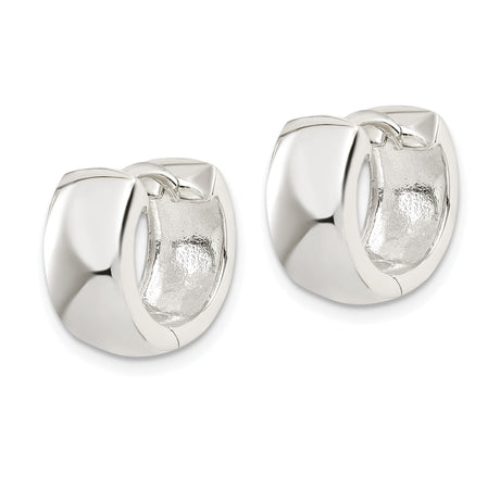 Sterling Silver Hoop Earrings, Classic Huggie Style with Smooth Polished Finish, Unisex Design