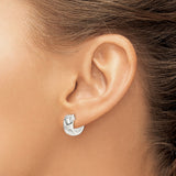 Sterling Silver Hoop Earrings, Classic Huggie Style with Smooth Polished Finish, Unisex Design