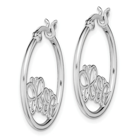 Sterling Silver Butterfly Hoop Earrings with Openwork Design, Lightweight Nature-Inspired Jewelry