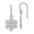 Sterling Silver Snowflake Dangle Earrings with Sparkling Crystals, Winter Holiday Jewelry for Women