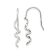 Sterling Silver Spiral Drop Earrings, Twisted Helix Design, Textured and Polished Finish