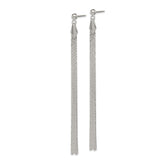 Sterling Silver Tassel Drop Earrings, Lightweight Multi-Strand Chain, Modern Linear Design