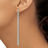 Sterling Silver Tassel Drop Earrings, Lightweight Multi-Strand Chain, Modern Linear Design