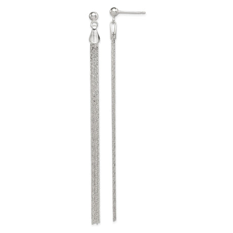 Sterling Silver Tassel Drop Earrings, Lightweight Multi-Strand Chain, Modern Linear Design