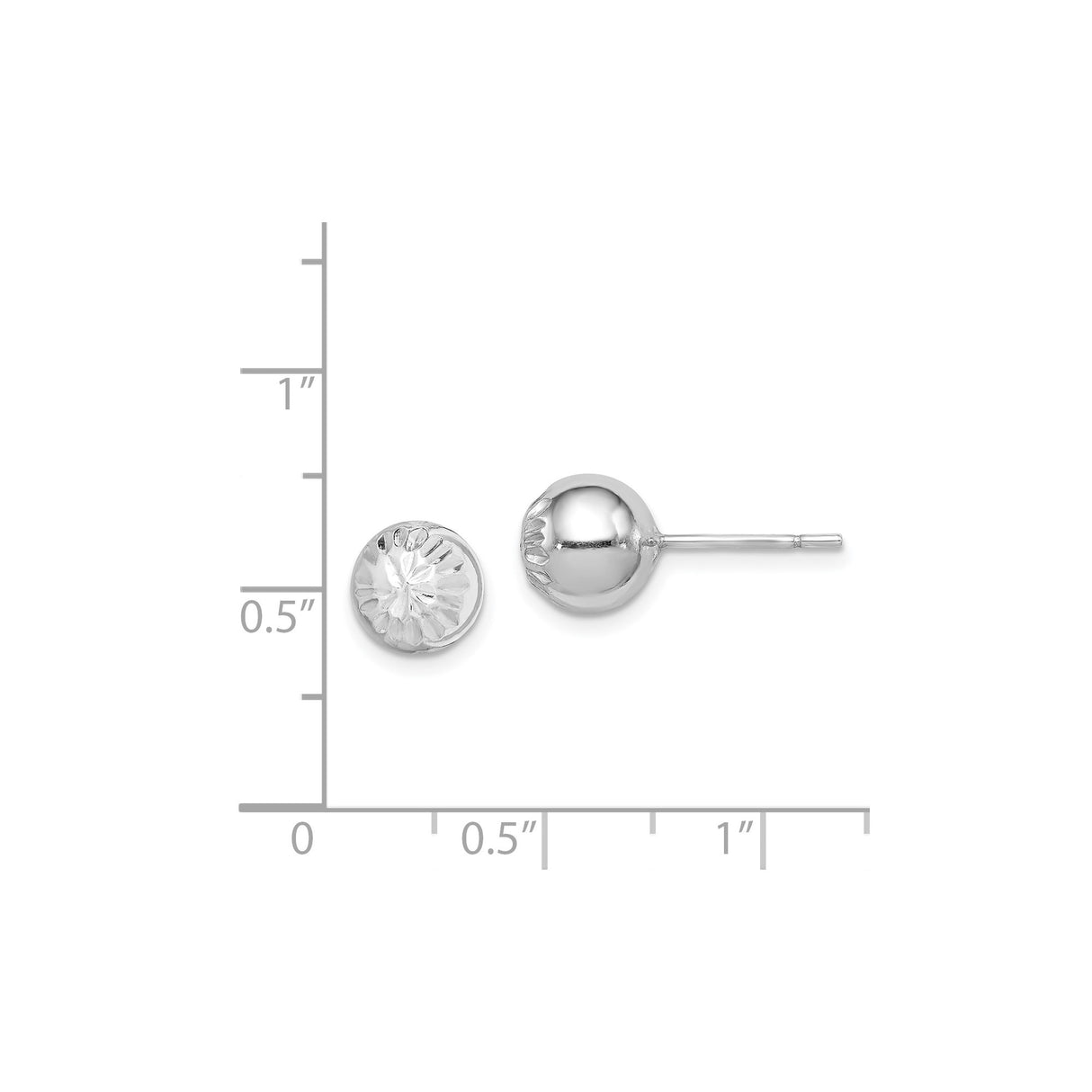 Sterling Silver Sunburst Stud Earrings Faceted Round