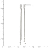 Sterling Silver Dangle Earrings with Snake Chain Strands and Polished Ball Ends