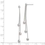 Sterling Silver Dangle Earrings with Multi Strand Box Chains and Polished Ball Accents