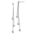 Sterling Silver Dangle Earrings with Multi Strand Box Chains and Polished Ball Accents