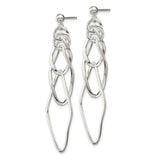 Sterling Silver Dangle Earrings with Interlocking Geometric Open Shapes, Modern Abstract Design
