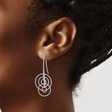 Sterling Silver Dangle Earrings with Layered Open Circles and Textured Finish