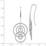 Sterling Silver Dangle Earrings with Layered Open Circles and Textured Finish