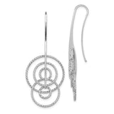 Sterling Silver Dangle Earrings with Layered Open Circles and Textured Finish