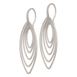 Sterling Silver Dangle Earrings with Layered Marquise-Shaped Chains, Lightweight Long Drop Design