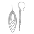 Sterling Silver Dangle Earrings with Layered Marquise-Shaped Chains, Lightweight Long Drop Design