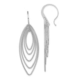 Sterling Silver Dangle Earrings with Layered Marquise-Shaped Chains, Lightweight Long Drop Design